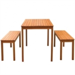 Marquee Brampton Wooden 4 Seater Rectangular Garden Bench Set