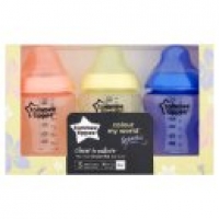 Asda Tommee Tippee Three Closer to Nature Colour My World Feeding Bottles Slow 