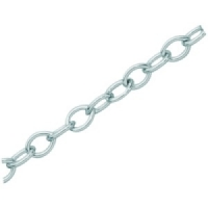 Wickes Chrome Plated Oval Link Chain 1.5x8x1000mm