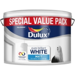 Dulux Matt Emulsion Paint Pure Brilliant White 7.5L £9.00