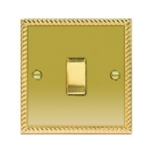 Wickes 10A Light Switch 1 Gang 2 Way Polished Georgian Brass £4.00