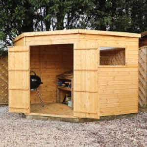 Mercia Timber Shiplap Pent Corner Shed - 9 x 9 ft - with Ass £1,104.15