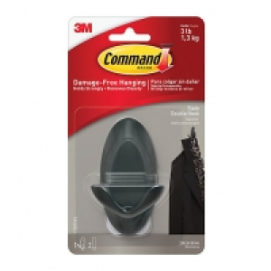 Command Double Hook - Slate Grey £3.99