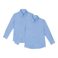 Debenhams  Debenhams - Set of 2 boys blue slim fit school shirts