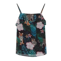 Debenhams  bluezoo - Girls multi-coloured tropical cat print sleevele