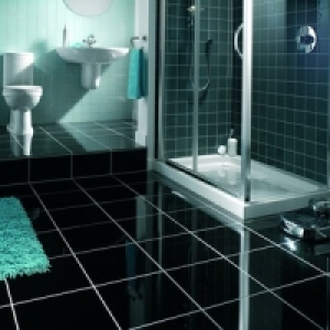 Wickes Black Polished Natural Granite Floor Tile 305x305mm