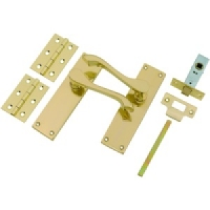 Wickes  Wickes Dublin Latch Handle Brass 3 Pack