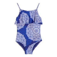 Debenhams  Mantaray - Girls blue mandala print swimsuit