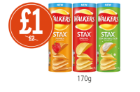 Budgens  DISCOVER BIG DEALS: Walkers Stax Paprika, Salted, Sour Cream