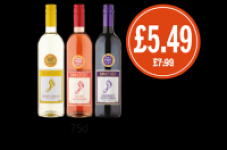 Budgens  DISCOVER BIG DEALS:Barefoot Pinot Grigio, White Zinfandel, C