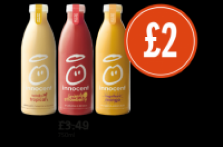 Budgens  Innocent Smoothie Pineapples, Bananas & Coconuts, Strawrerri