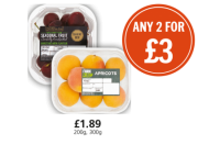 Budgens  Discover the Taste Cherries, Farm Fresh Apricot Punnet, £1.8