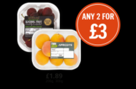 Budgens  Discover the Taste Cherries, Farm Fresh Apricot Punnet, £1.8