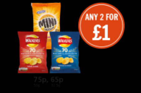 Mini Cheddars Original, Walkers Ready Salted, Cheese & Onion