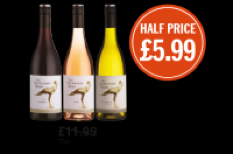 Secretary Bird Merlot, Rose, Chenin Sauvignon Blanc, Was £11