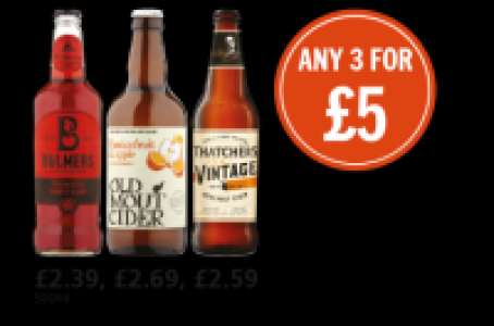 Bulmers Crushed Berry & Lime, Old Mout Passion & Apple, That