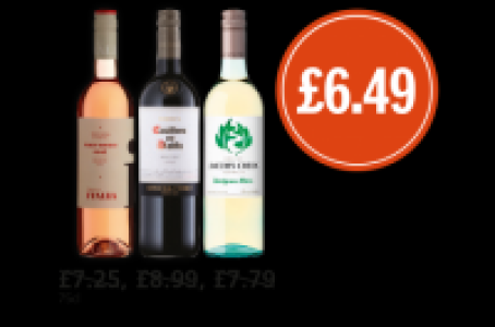 Budgens  Italia Pinot Grigio Rose, Casillero Del Diablo Reserva Merlo