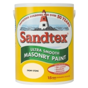 Sandtex Ultra Smooth Masonry Paint Ivory Stone 5L £20.00