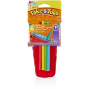 The First Years Take & Toss Straw Sippers 296mL 4 Pack - Mul