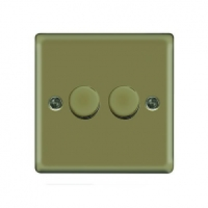 Wickes Dimmer Switch 2 Gang 2 Way 400W Pearl Nickel Raised P £15.49