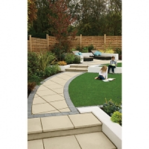 Marshalls Saxon Textured Buff 600 x 300 x 35mm Paving Slab &pound;8.39