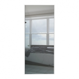 Wickes Sliding Wardrobe Door White Framed Mirror - 2220 x 61 &pound;52.79