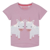 Debenhams  bluezoo - Girls lilac unicorn applique t-shirt