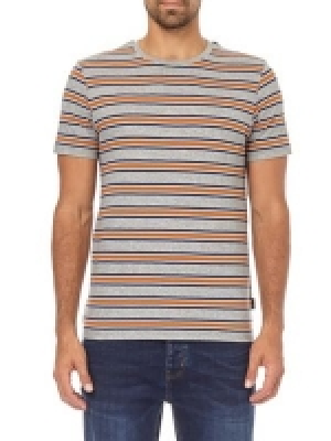 Burton - Orange and grey fine stripe t-shirt