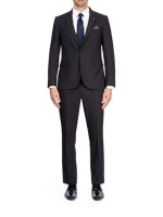 Debenhams  Burton - Dark grey slim fit mini textured suit jacket