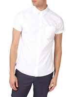 Debenhams  Burton - White short sleeve oxford shirt