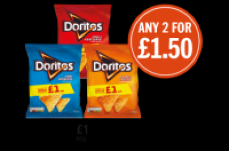 Doritos Tangy Cheese, Chilli Heatwave, Cool Original £1.50