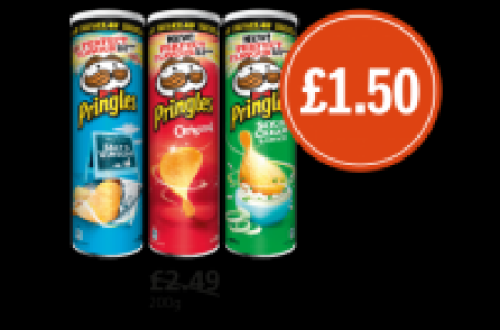Pringles Original, Sour Cream & Onion, Salt & Vinegar £2.49