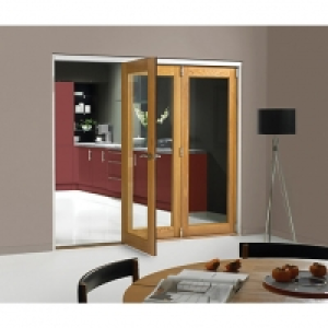 Wickes  Wickes Belgrave Internal Folding 3 Door Set Oak Veneer 1 Lit