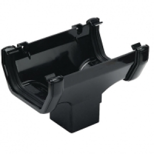 FloPlast ROS1B Half Square Line Gutter Running Outlet - Blac £2.94