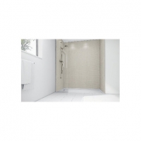 Wickes  Wickes White Cotton Gloss Laminate 3 Sided Shower Panel Kit 