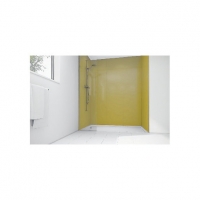 Wickes  Wickes High Gloss Olive Laminate 1700x900mm 2 sided Shower P