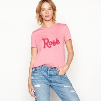 Debenhams  H! by Henry Holland - Pink Rose slogan t-shirt
