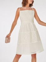Debenhams  Dorothy Perkins - White lace mix prom dress