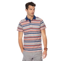 Debenhams  Mantaray - Orange textured stripe polo shirt