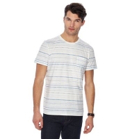 Debenhams  RJR.John Rocha - White and blue striped t-shirt