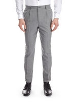 Debenhams  Burton - Grey tapered fit pleat side zip trousers
