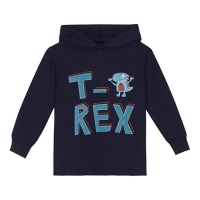 Debenhams  bluezoo - Boys navy T-Rex print long sleeve hoodie