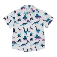 Debenhams  bluezoo - Boys purple dinosaur print short sleeve shirt