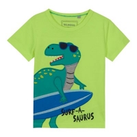 Debenhams  bluezoo - Boys lime Surf-a-saurus applique t-shirt