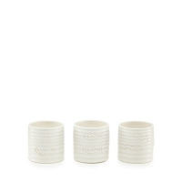 Debenhams  Home Collection - Set of three white ceramic tea light holde
