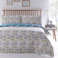 Debenhams  Home Collection Basics - Green Neve floral 2 pack bedding 