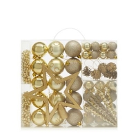 Debenhams  Home Collection - Pack of 62 gold baubles, beads and star Ch