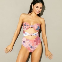 Debenhams  Red Herring - Multi-coloured floral bow bandeau swimsuit