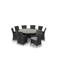 Debenhams  Debenhams - Grey rattan effect LA round table and 8 chairs