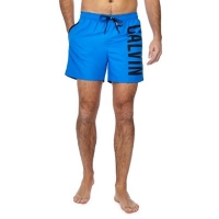 Debenhams  Calvin Klein - Blue logo print swim shorts